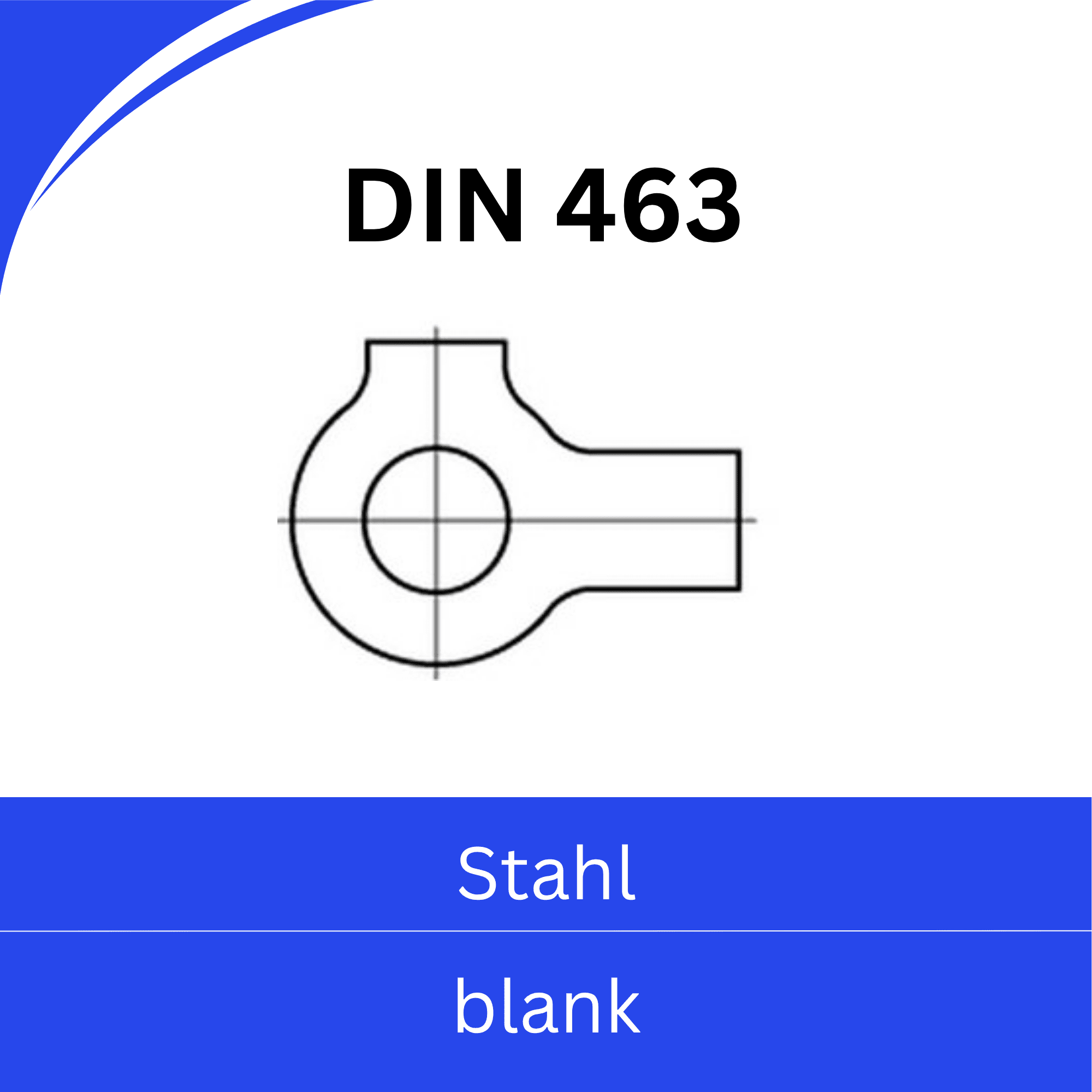 Bild für Kategorie  ➤ Kategorie: DIN 463 Sicherungsscheiben - Sicherungsbleche mit zwei Lappen (Stahl blank)